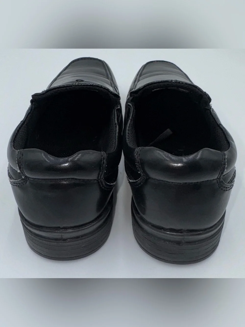 Deer Stags Wise Black Slip-On Dress Shoes Boys Size 3 Wide School Loafers